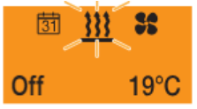 Heating symbol selected