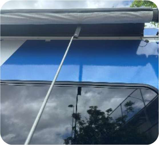 Awning pulled out