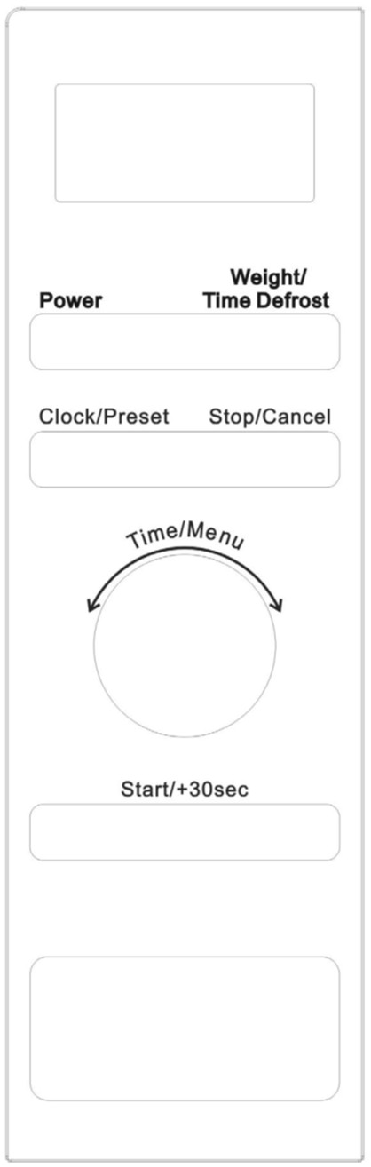 Microwave control panel