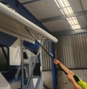 Awning pulled out